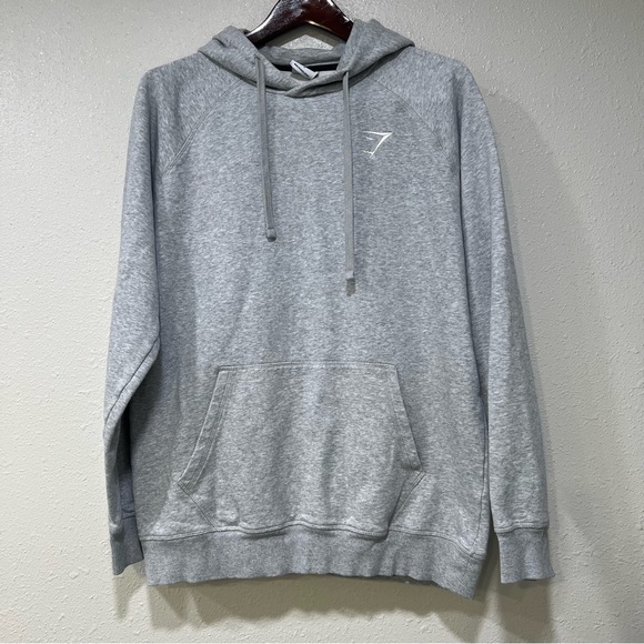 Men’s Gymshark Hoodie Hooded Sweatshirt Size Large L Gray Pullover Gym Workout - Picture 1 of 1